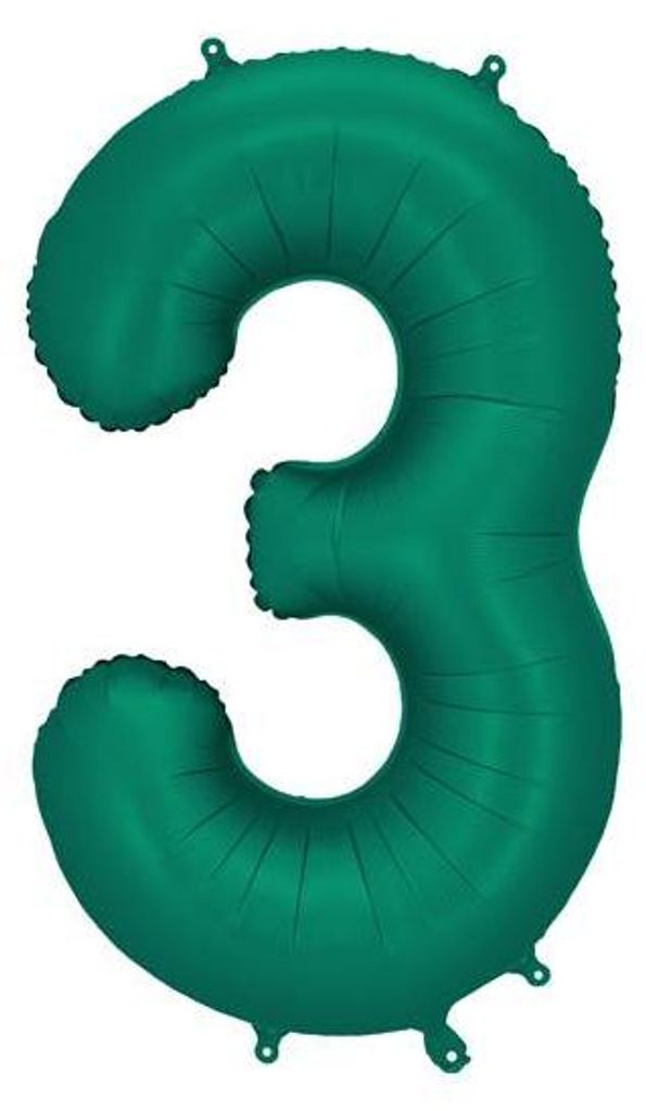 Folienballon Zahl „3“, 86cm, flaschengrün Produktbild 