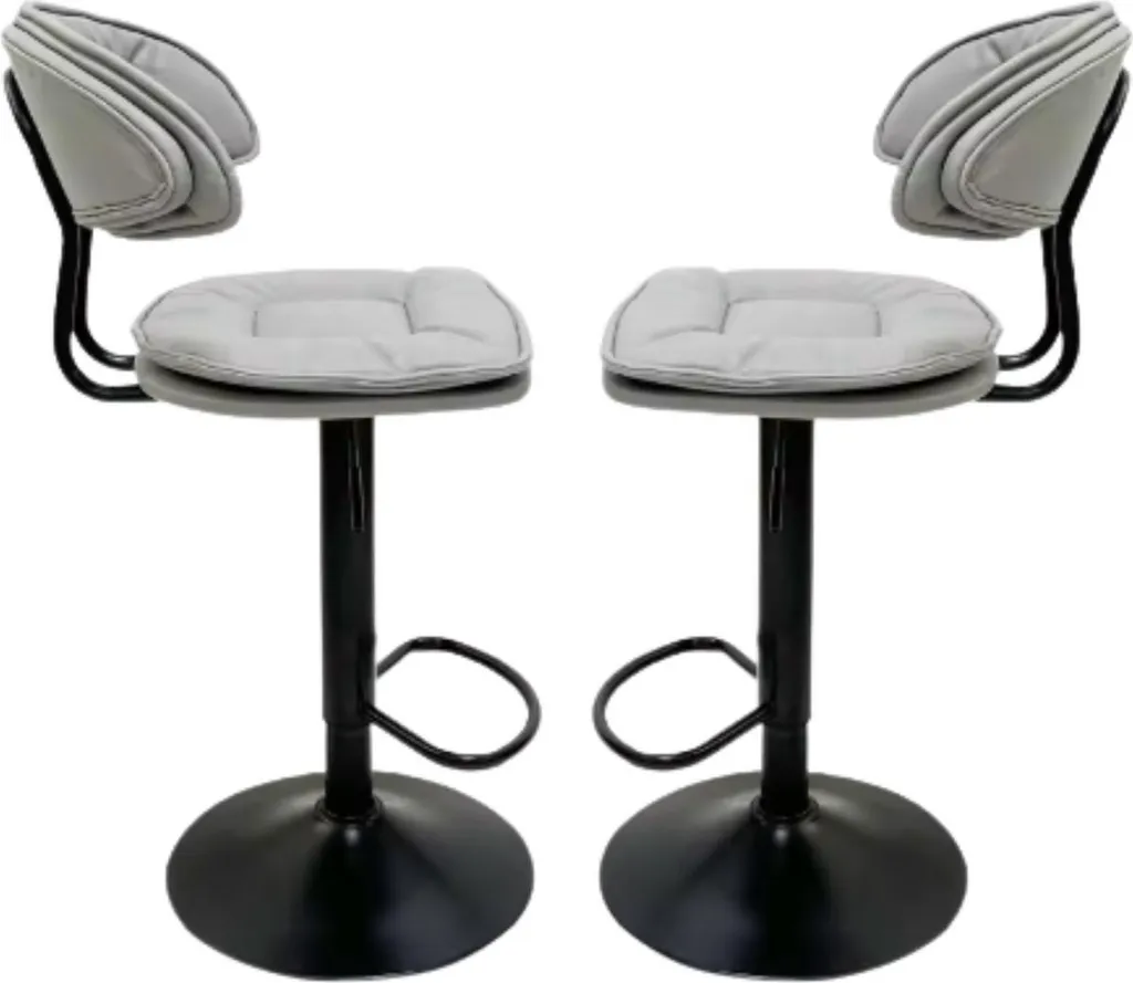 Tabourets de bar gris Mumba Happyment réglables lot de 2