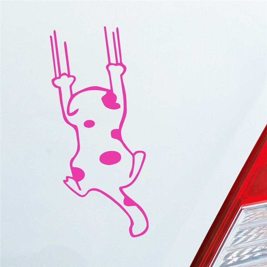 Auto Aufkleber Katze Cat Animal Tier Tuning Kratzen 6x12 cm Pink Sticker Heckscheibenaufkleber