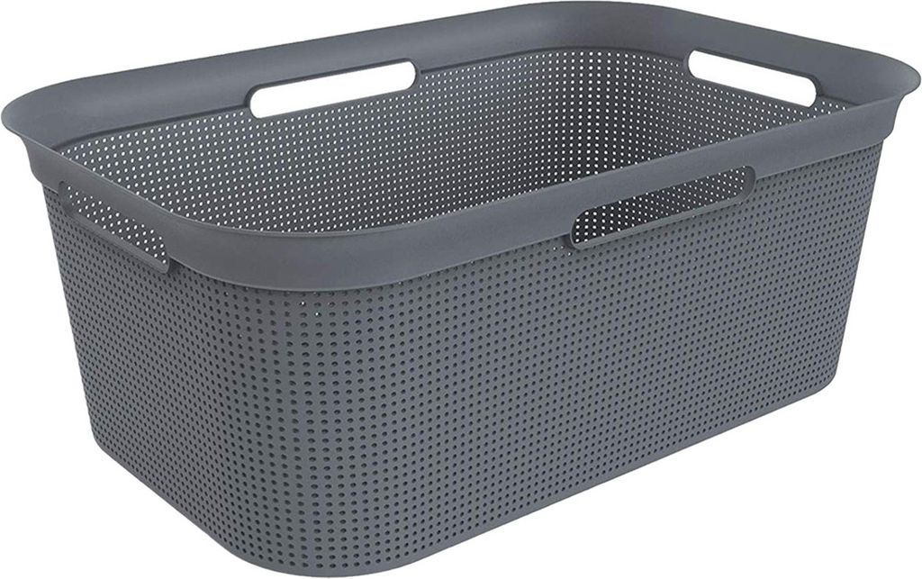 Rotho Wäschekorb 41L Brisen - Wäschesammler - Wäsche Korb 59,6 x 39,6 x 31,3 cm - Wäschebox Kunststoff - Aufbewahrungskorb Wäschebehälter