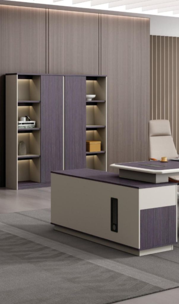 Designer Eckschreibtisch mit Aktenschrank Büro Möbel Chefzimmer Einrichtung 2tlg