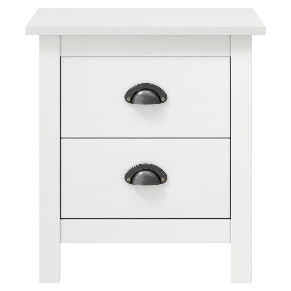 vidaXL Stolik nocny Hill White 46x35x49,5 cm lite drewno Zdjęcie produktu 