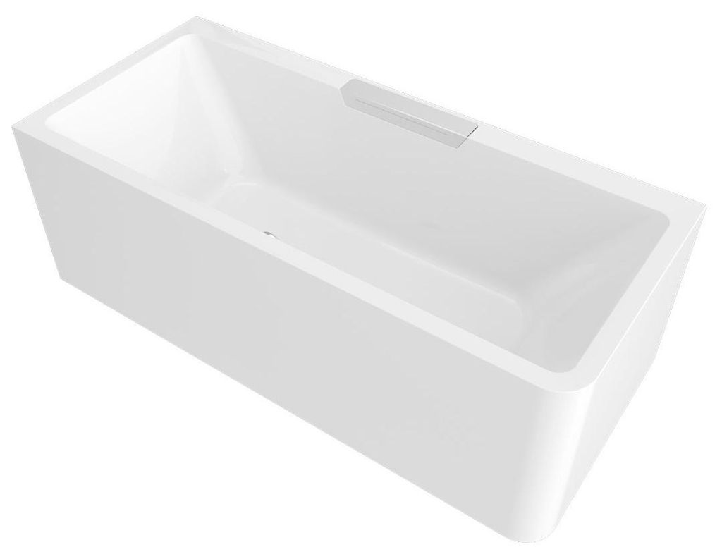 Polysan CASCATA L MONOLITH Rechteckbadewanne 180x80x60cm, Kaskade Edelstahl