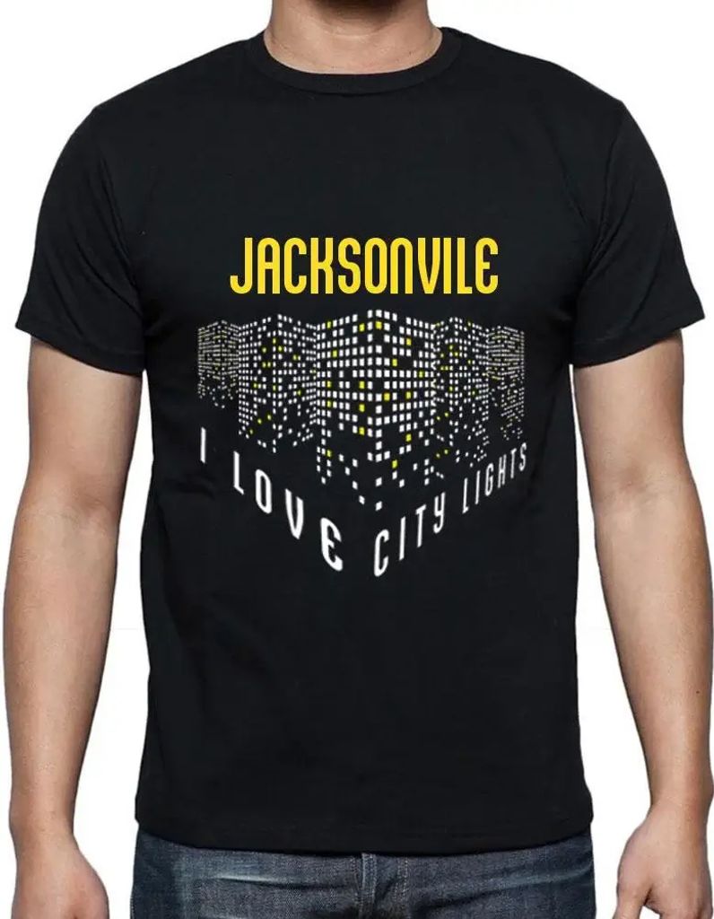 Herren Grafik T-Shirt Ich liebe Jacksonvile-Lichter – I Love Jacksonvile Lights – Öko-Verantwortlich Vintage Jahrgang Kurzarm Lustige Druck Ge...