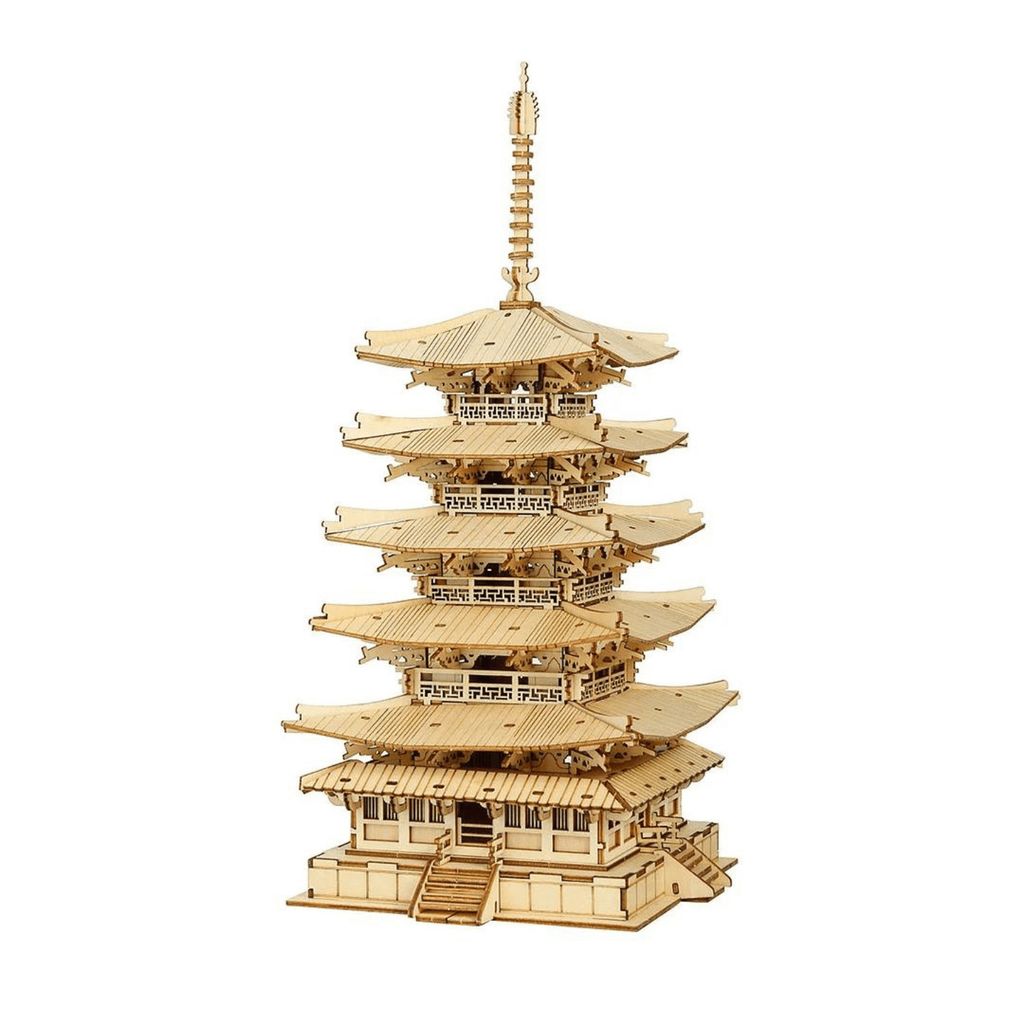 RoboTime 3D-Holzpuzzle Fünfstöckige Pagode Produktbild 