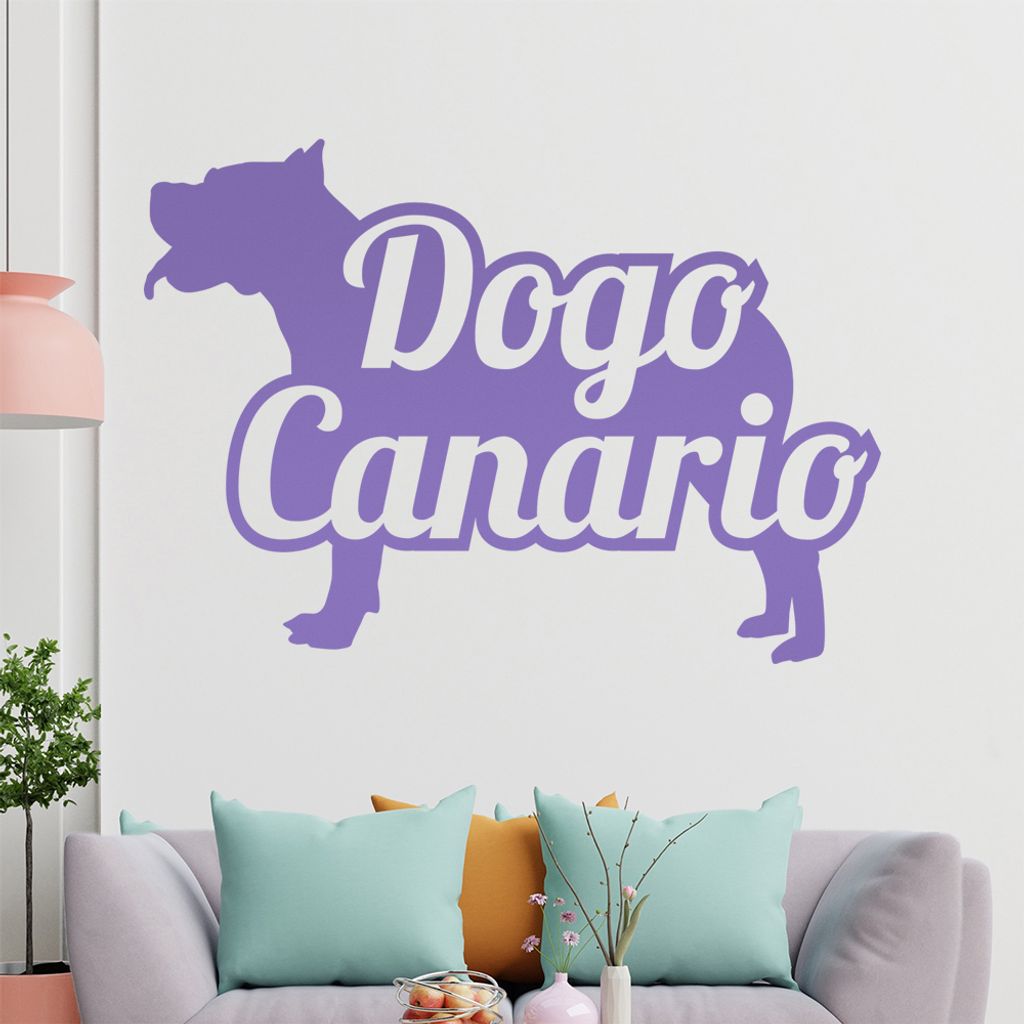 KIWISTAR Dogo Canario mit Name Silhouette Wandtattoo in 6 Größen - Wandaufkleber Wall Sticker - Dekoration, Küche, Wohnzimmer, Schlafzimmer, Bad...
