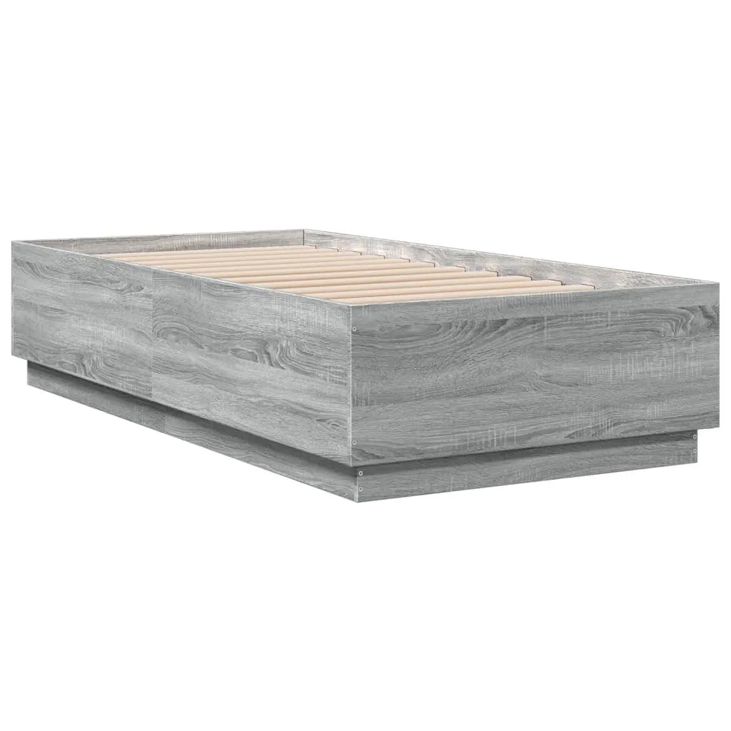 vidaXL Cadre de lit gris Sonoma 75x190 cm en bois composite robuste