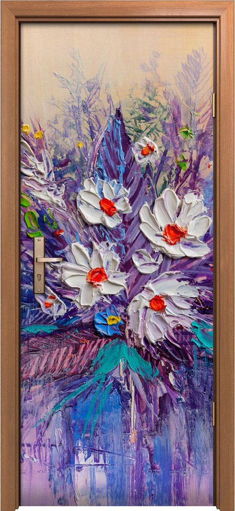 Türposter 80x200 cm Türaufkleber Türtapete Türfolie Klebefolie Wand Kunst Gemälde Gänseblümchen