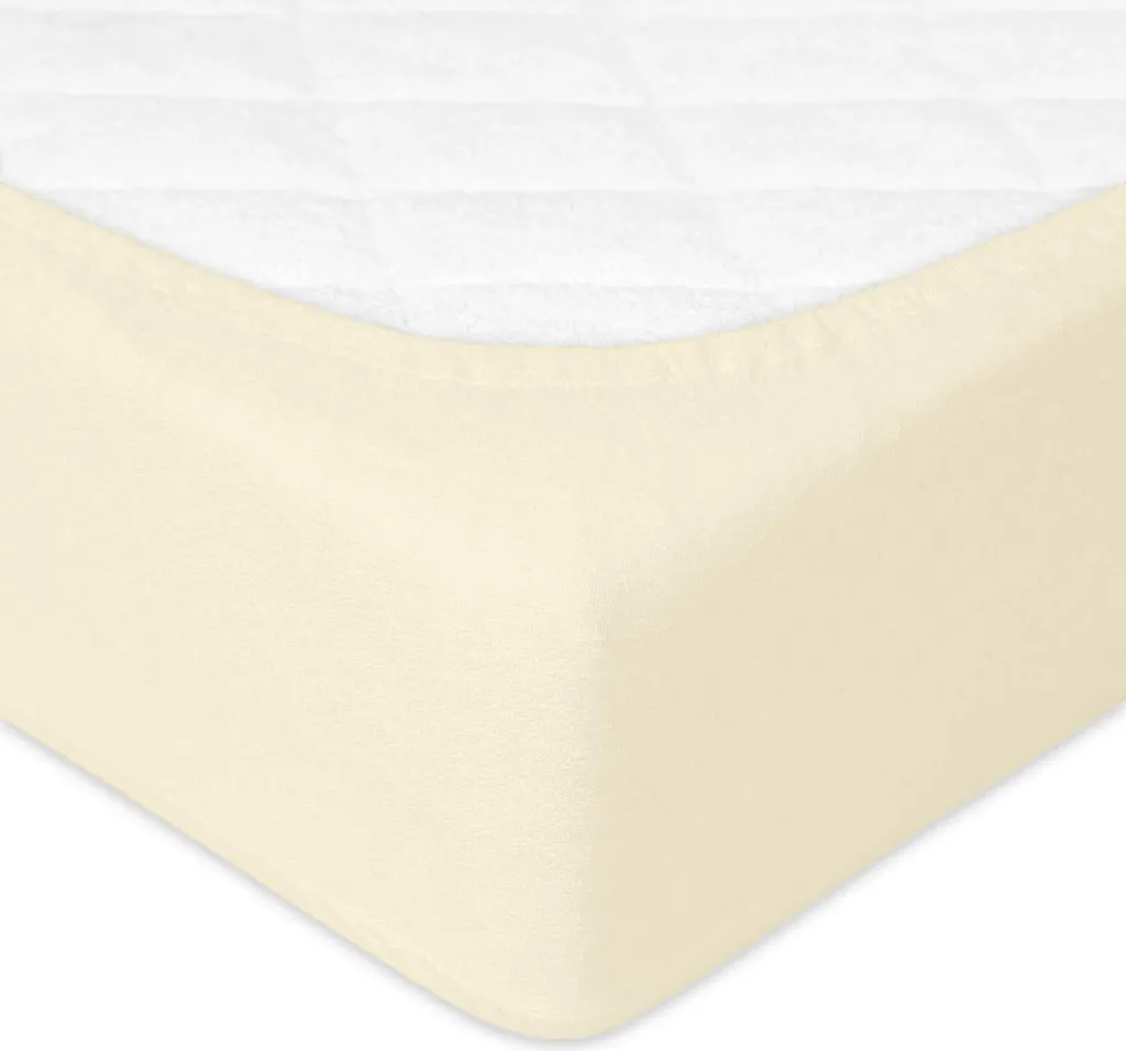 Drap-housse imperméable crème 60x120x10 cm avec éponge ultra douce