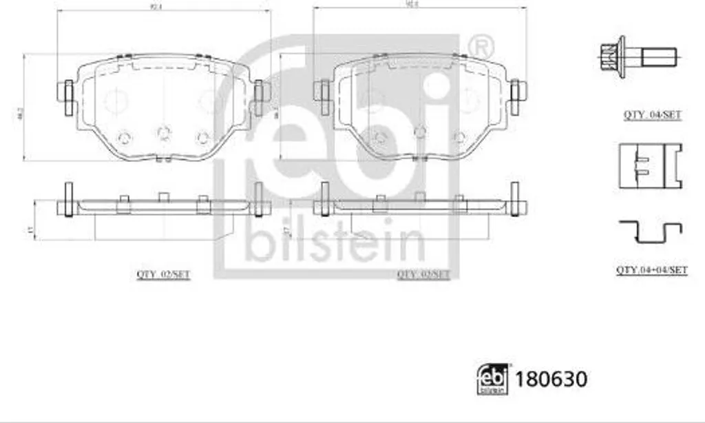 Jeu de Plaquettes de Frein FEBI BILSTEIN 180630 pour Corsa F et 2008