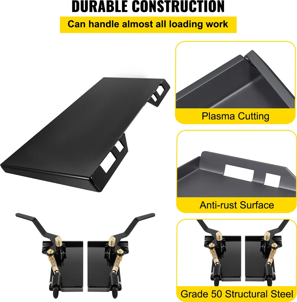 Plaque d'Accouplement Rapide pour Mini-Chargeur - Fixation Facile 45"