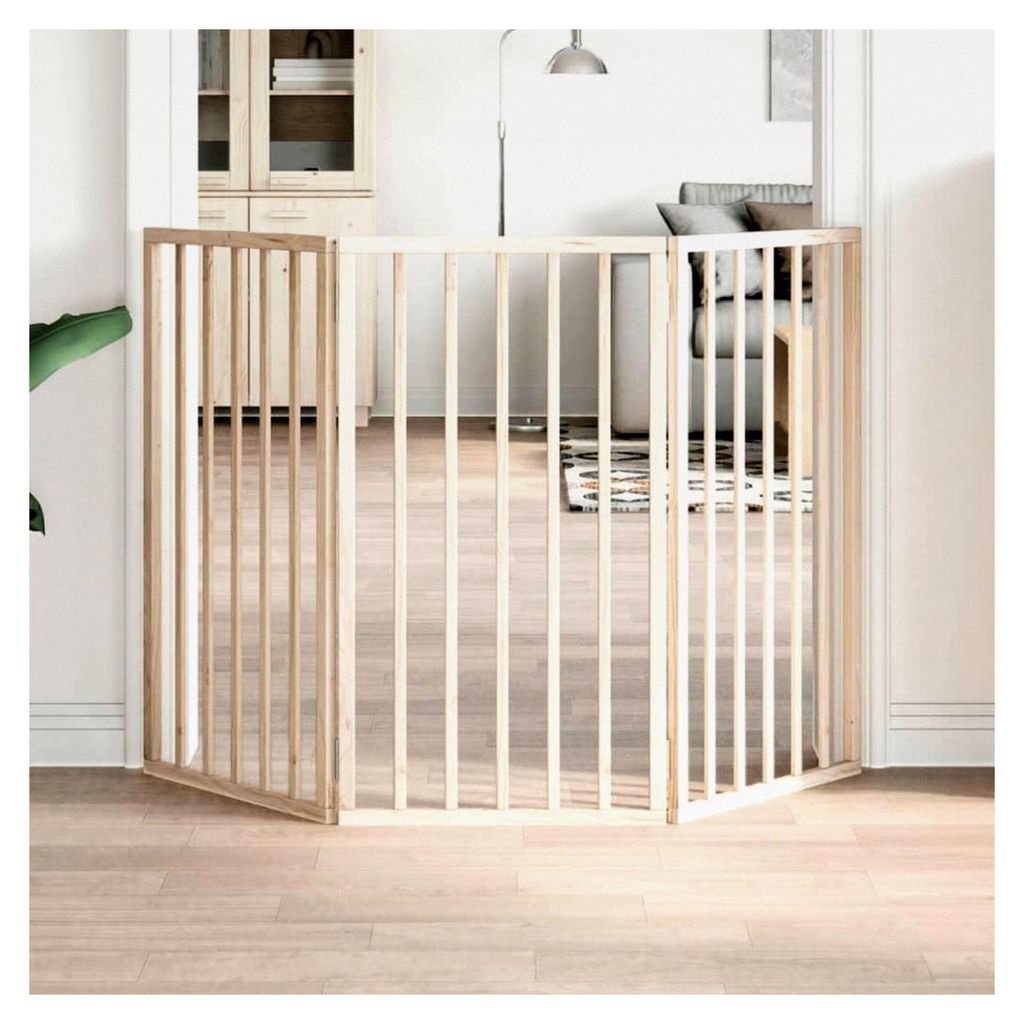 Faltbares Hundegitter mit 3 Paneelen, 150 cm aus Pappelholz für Haus, Türen und Treppen