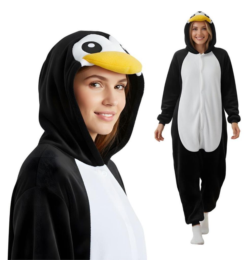 Pyžamo Onesie Kigurumi Kostým Prevlek Tučniak S: 145 - Obrázok produktu 