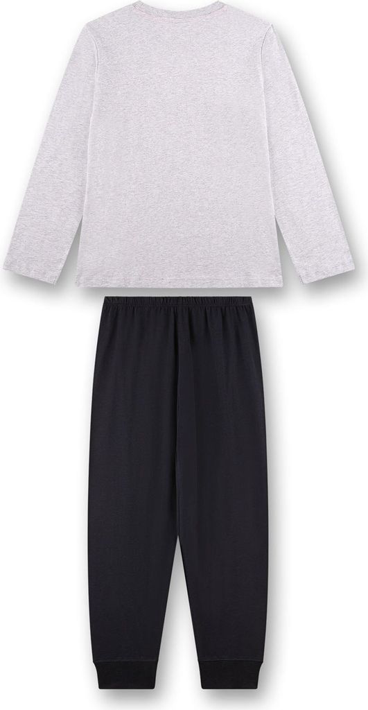 Sanetta Jungen Schlafanzug, lang - Teens, Motorrad-Print, Single Jersey, Baumwolle Hellgrau 164