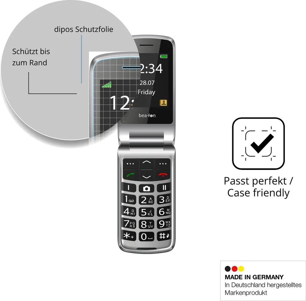 Vetro Flessibile 9H per Beafon SL645 - 2x Pellicole Protettive dipos - 6