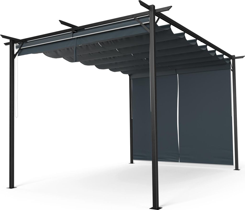 Blumfeldt Pergola 3x4 m, Pergola 4x3 avec Toit en Polyester Image du produit 
