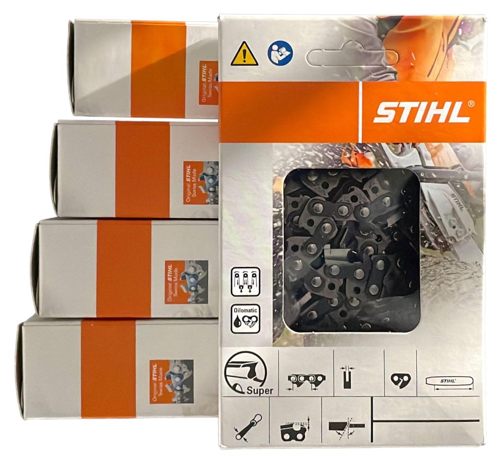 5 Stück Stihl Picco Super (PS) 3/8P 1.3 mm 55 TG Sägekette Vollmeissel 36170000055