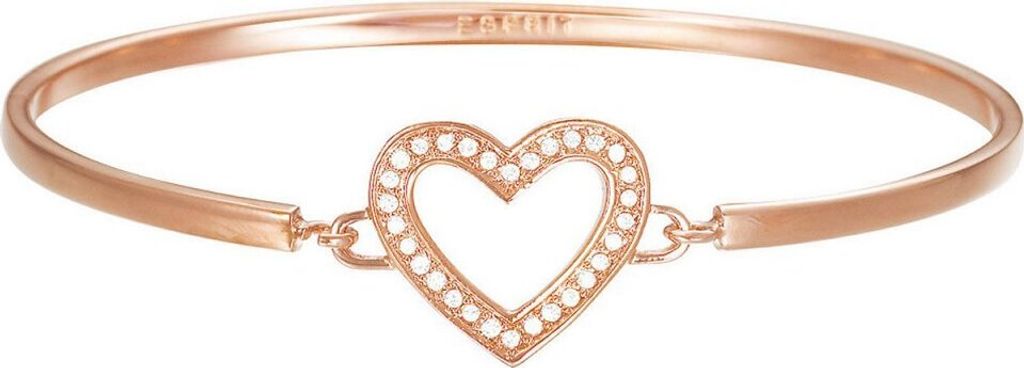 Esprit Damen Armreif Metall Rosegold Herz Zrkonia ESBA01299C600