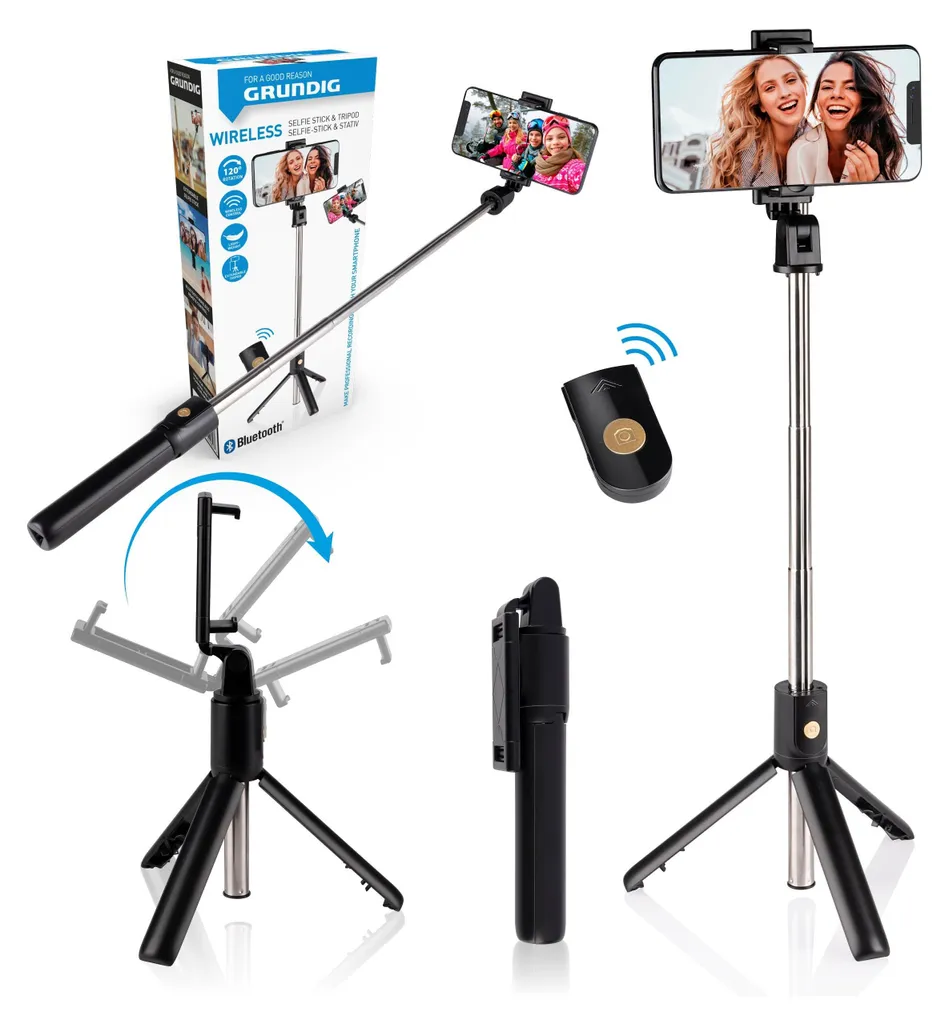 Accessoire Photo Mobile Grundig : Perche Selfie et Trépied de Voyage