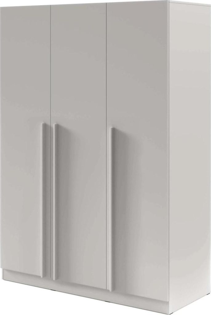 Furniture24 Kleiderschrank Braga Br2S 3 Türiger Drehtürenschrank 150 X 210 X 60 Cm - Platingrau