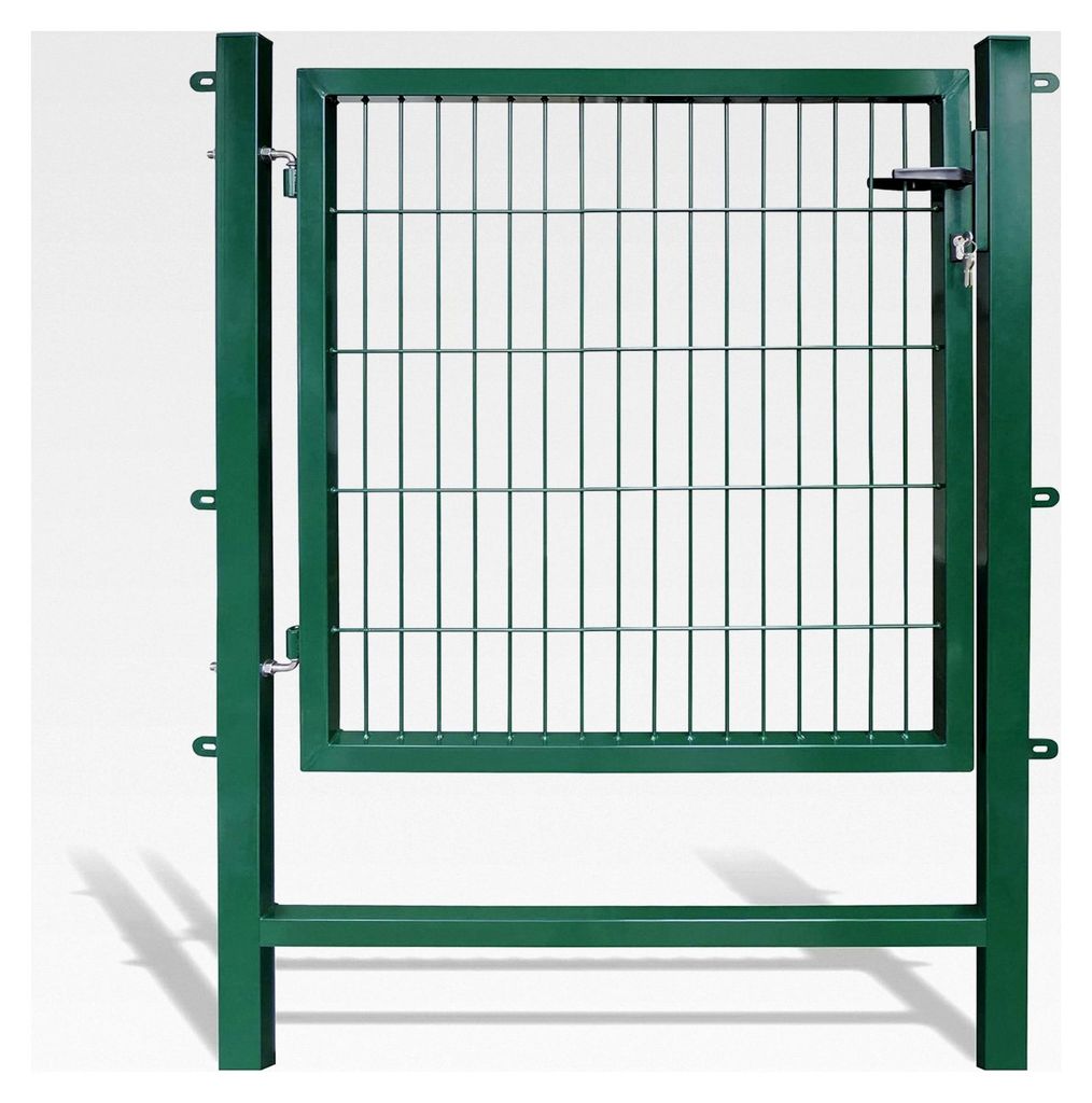 Gartentor Easy, BxH 1 x 1 m, grün - Tor für Doppelstabmattenzaun - komplett mit Pfosten, Montagematerial und Schloss
