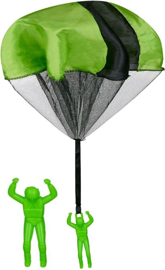 Eddy Toys Fallschirmspringer Figur Spielzeug 50 cm Grün – Fliegender Fallschirm mit Figur, Outdoor- und Indoor-Spielzeug, leicht und sicher, ohn...