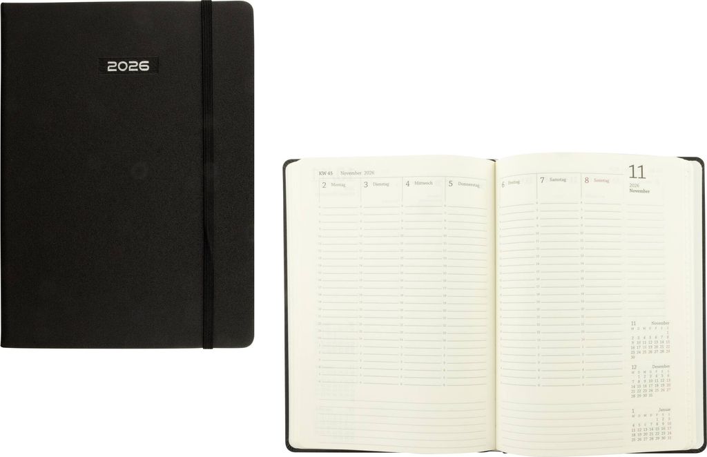 Terminplaner 2026 / Wochenkalender / Farbe: schwarz Produktbild 