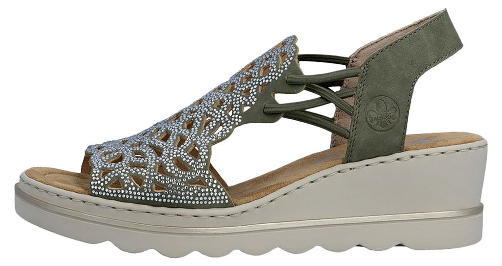 Sandalen mit Keilabsatz und Gummizug von Nabukino