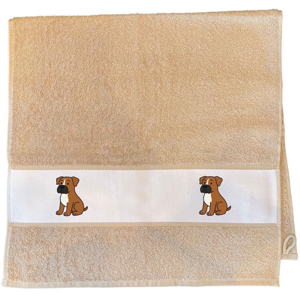Huuraa Handtuch Boxer Boxi Comic 50x100cm Sand Baumwolle Handtuch Geschenkidee