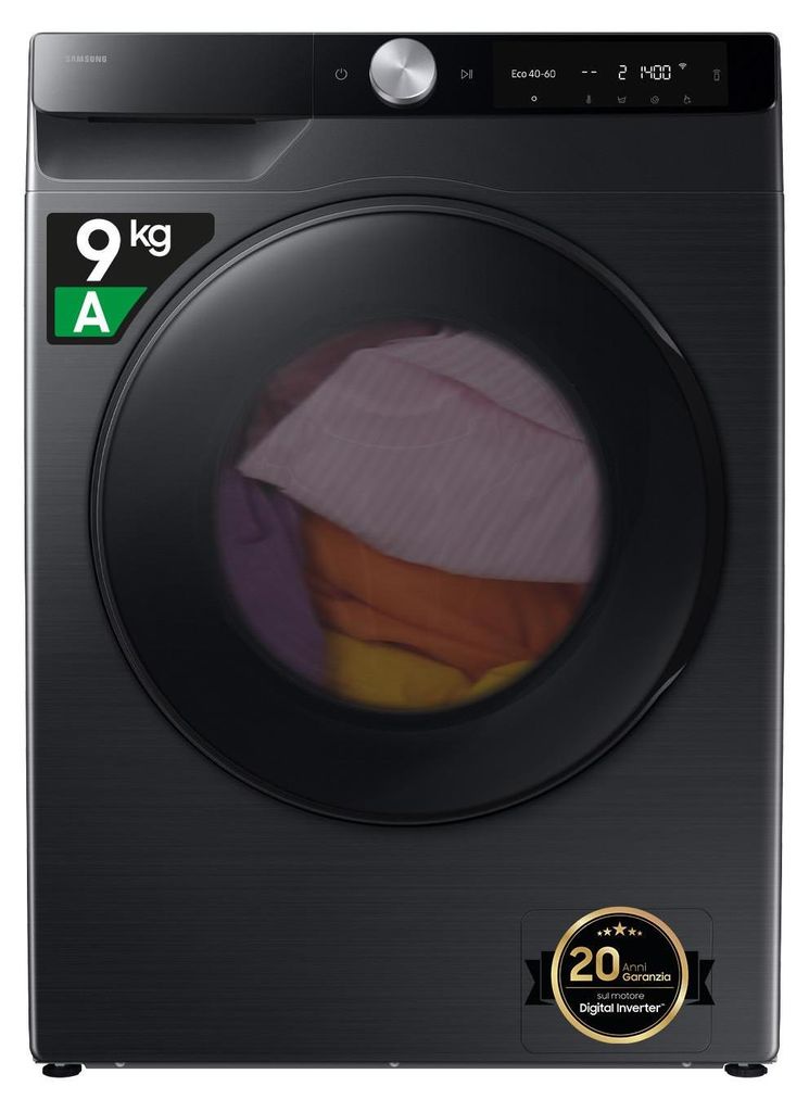 Samsung WD90DG6G94BB/U3, Frontlader, Freistehend, Schwarz, Produktbild 