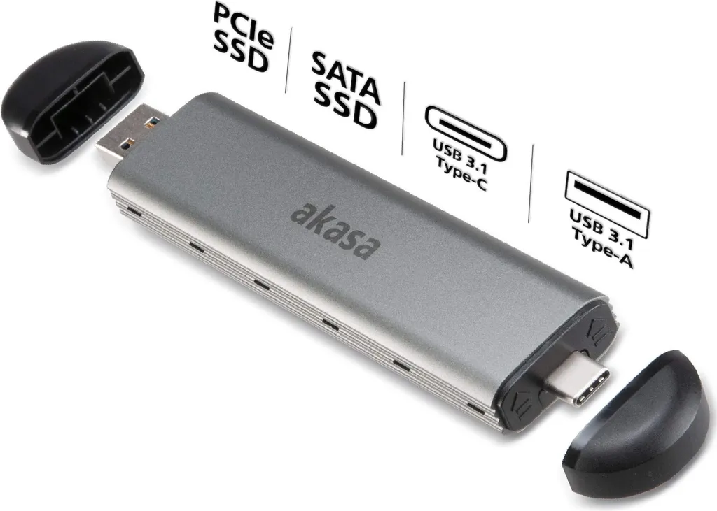 Adattatore SSD Akasa M.2 a USB-C | Case Esterno Alluminio 10Gb/s