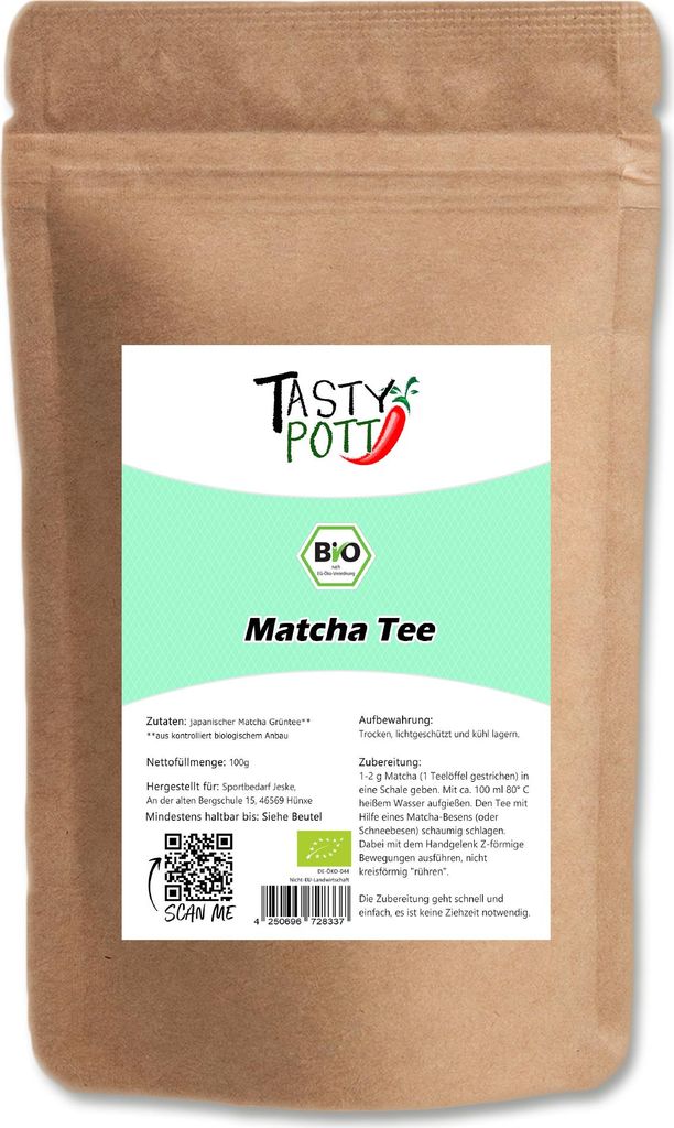 Tasty Pott Matcha Tee Pulver im Beutel 100g