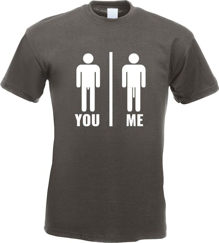 Kiwistar - T-Shirt - Graphit - You vs. Me - Längenvergleich Motiv Bedruckt Funshirt Design Print - mit Motiv Bedruckt - Funshirt Design - Sport - ...