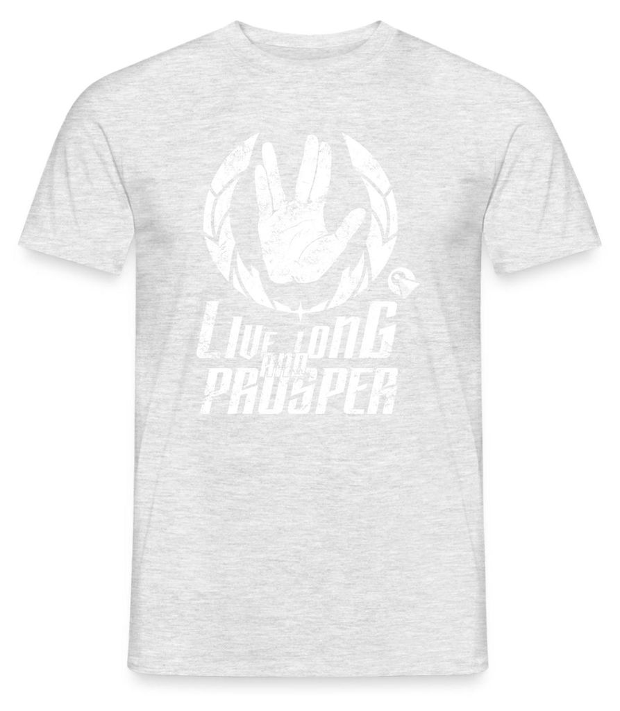 Spreadshirt Star Trek Discovery LLAP Vulkanier Männer T-Shirt, 4XL, Grau meliert