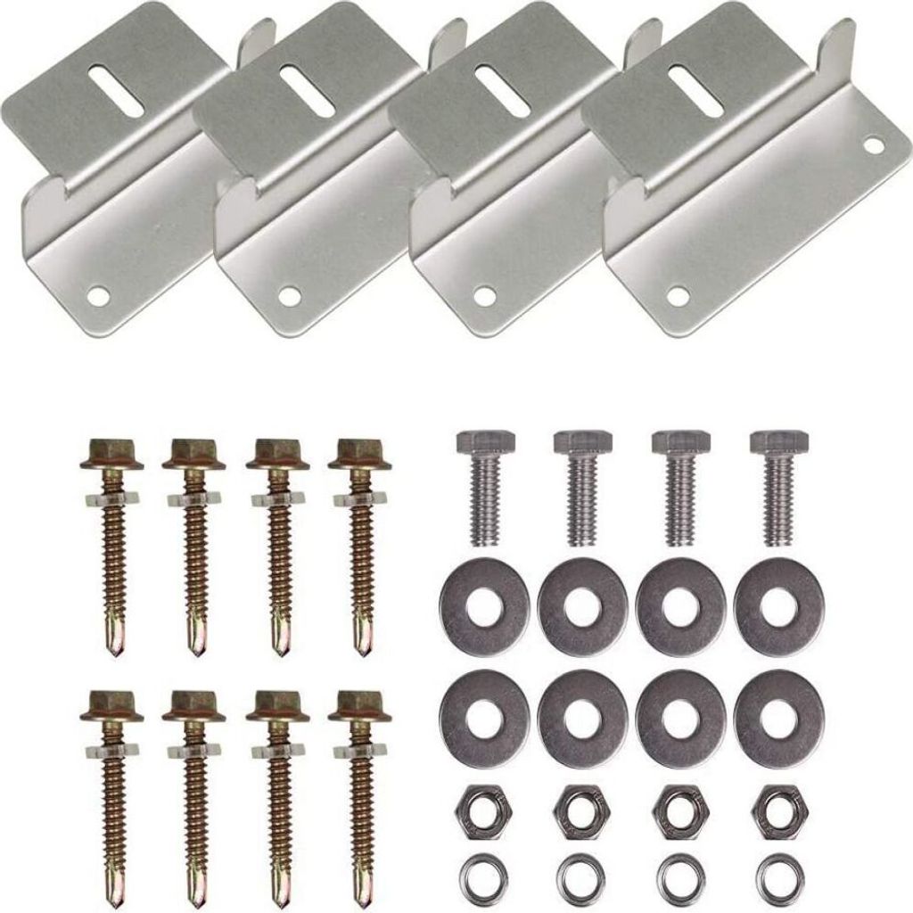 larmodul 4 Stück von Z-Halter für Montage Solarpanel Dachmontage Z-Halterung mit Muttern und Schrauben für Wohnmobil, Boot, Dach, Wand und ander...