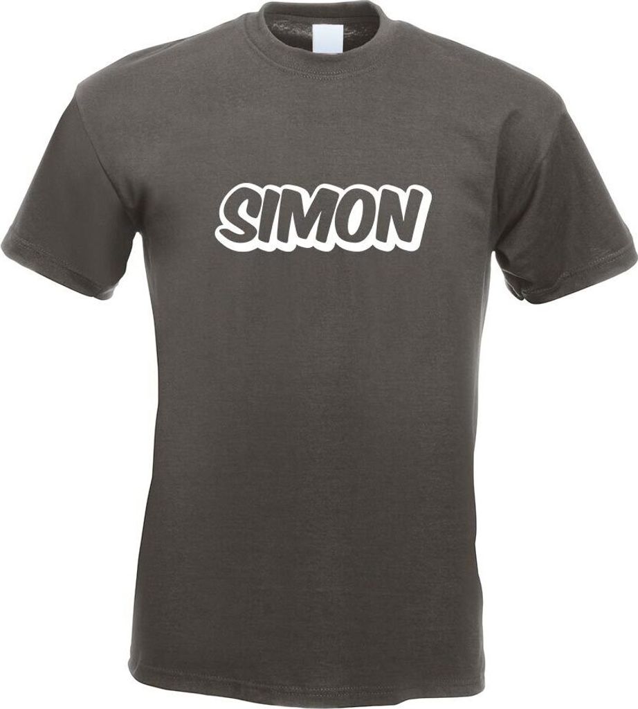Kiwistar - T-Shirt - Graphit - Simon Vorname Jungen Motiv Bedruckt Funshirt Design Print - mit Motiv bedruckt - Funshirt Design - Sport - Freizeit ...