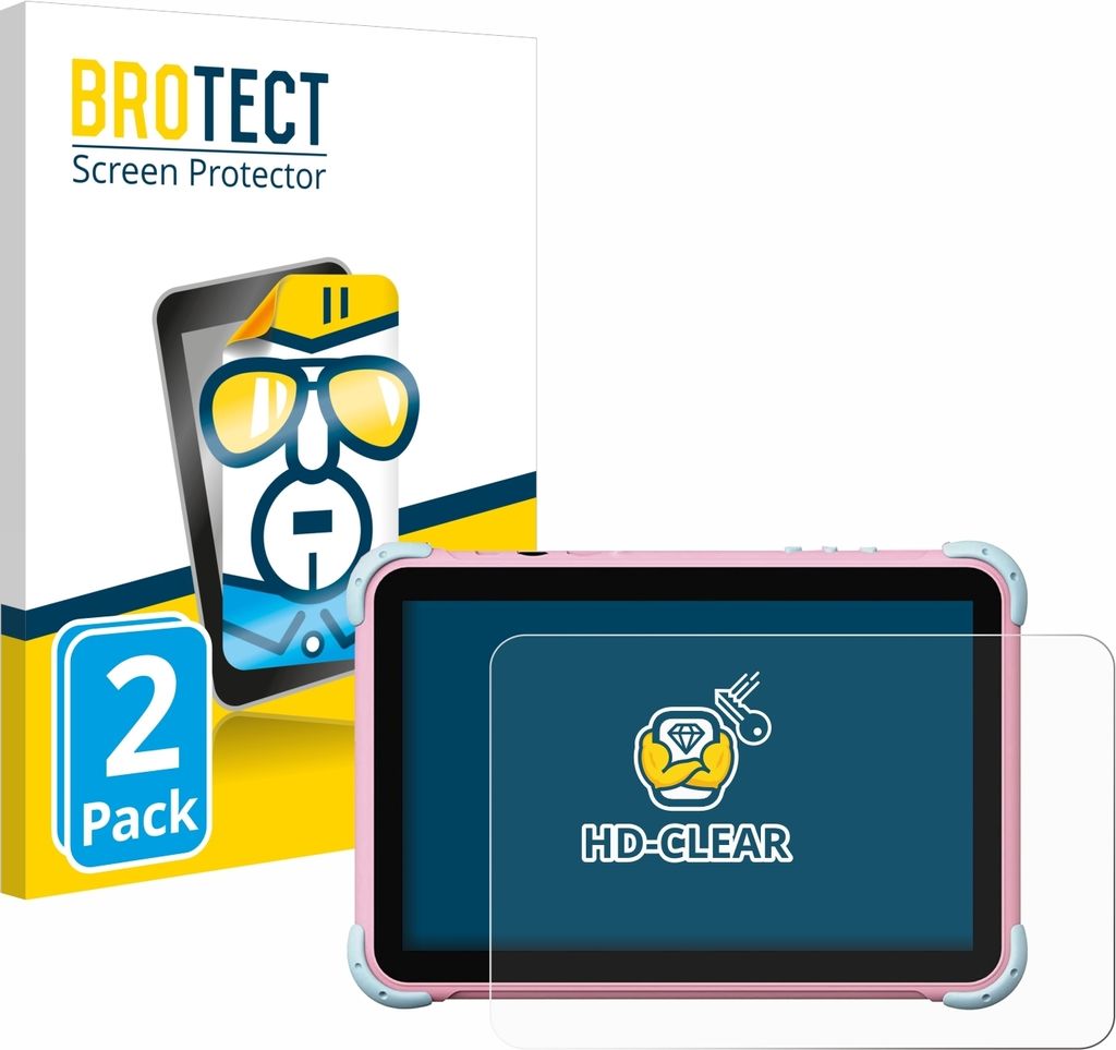 2x Für Ascrecem Kids Tablet Y101 Schutzfolie BROTECT Displayschutz Display Schutz Folie Klar Transparent