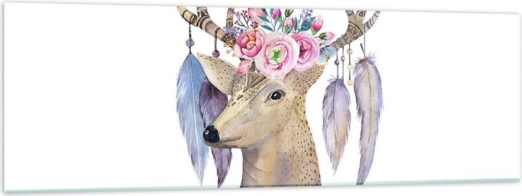 Bilder auf glas - Lieber Kopf hipster illustration - 160x50cm - Glasbilder - Wandbilder - Kunstdruck - zum Aufhängen bereit - Wanddekoration aus G...