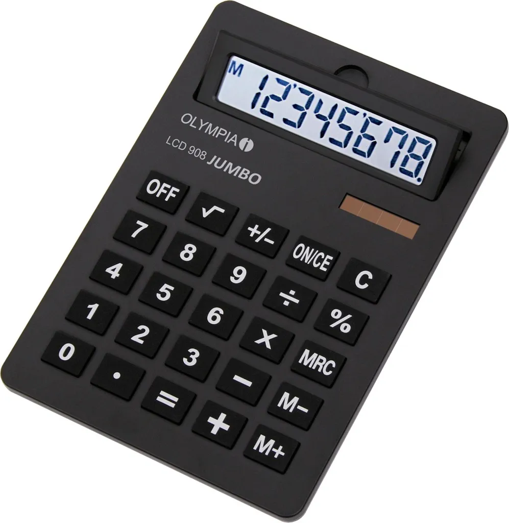 Olympia LCD-908 Jumbo Calculatrice de Bureau avec Écran Géant Noir