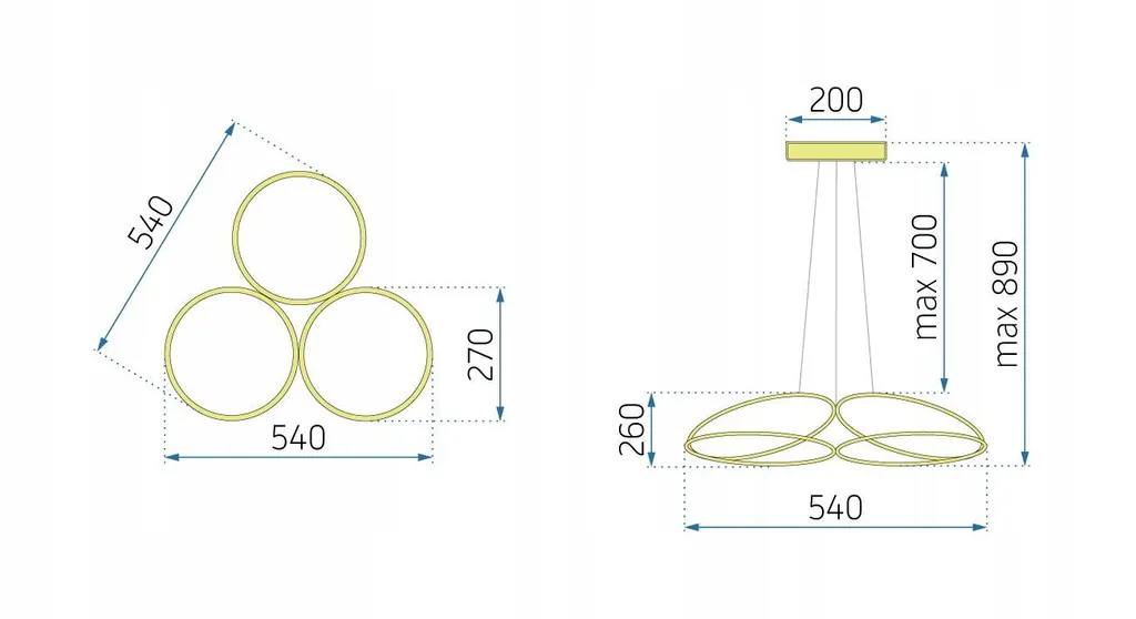 TooLight APP795-CP Flat Chrome: Lampada a Sospensione LED d'Elite - 6