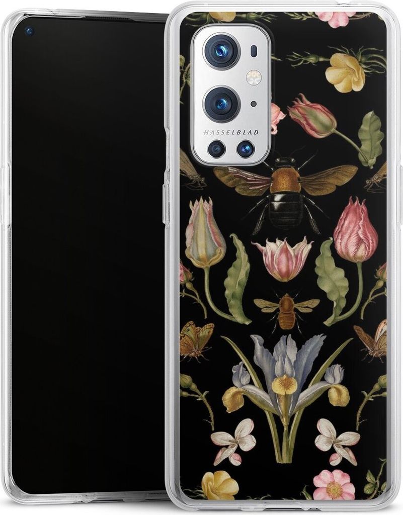 DeinDesign Handyhülle für OnePlus 9 Pro Silikon Hülle Case Smartphone Schutzhülle Biene Blumenkranz Blüte