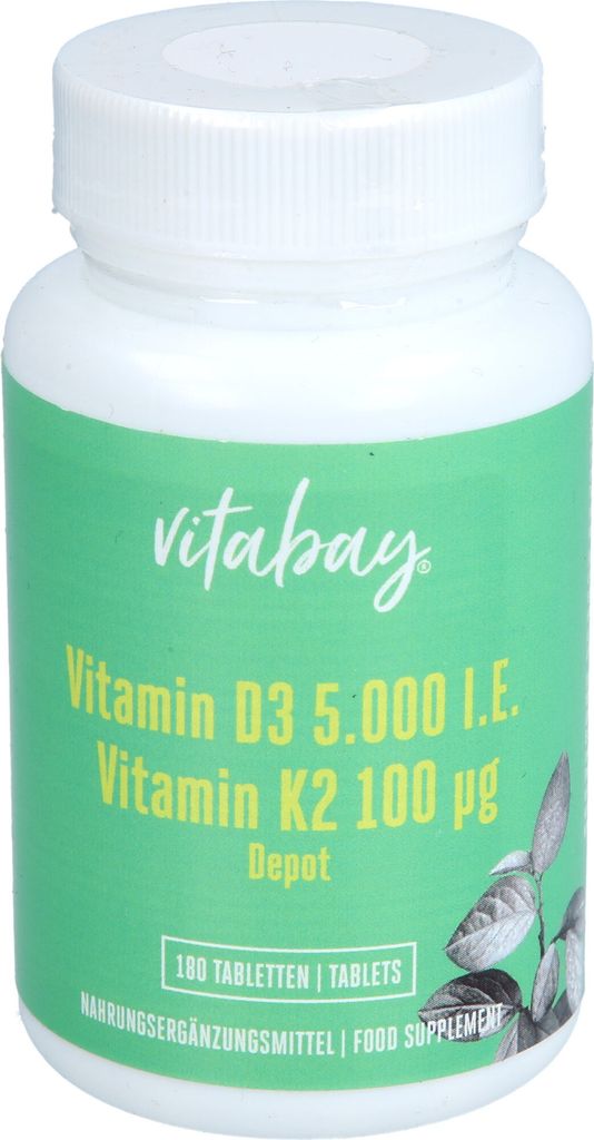Vitamin D3 Depot 5000 IE + Vitamin K2 7100 mcg, 180 St TAB Produktbild 