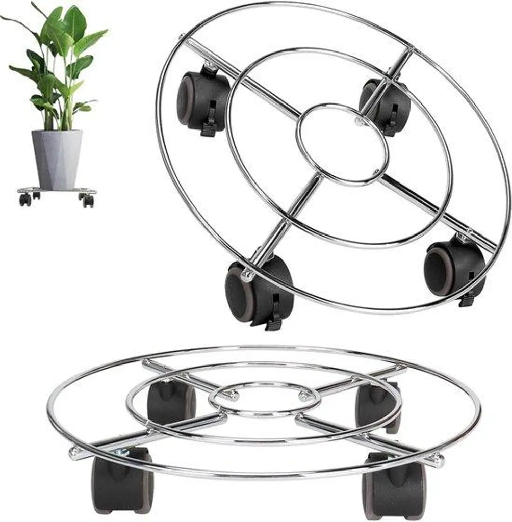 Plateau Roulant Extérieur pour Plante et Vase de 30cm - Roues à Freins