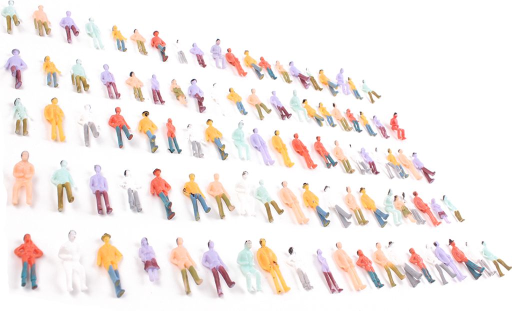 Modellbau Figuren 1:72 | Modellbaufiguren einfache Bemalung (100 Stück)