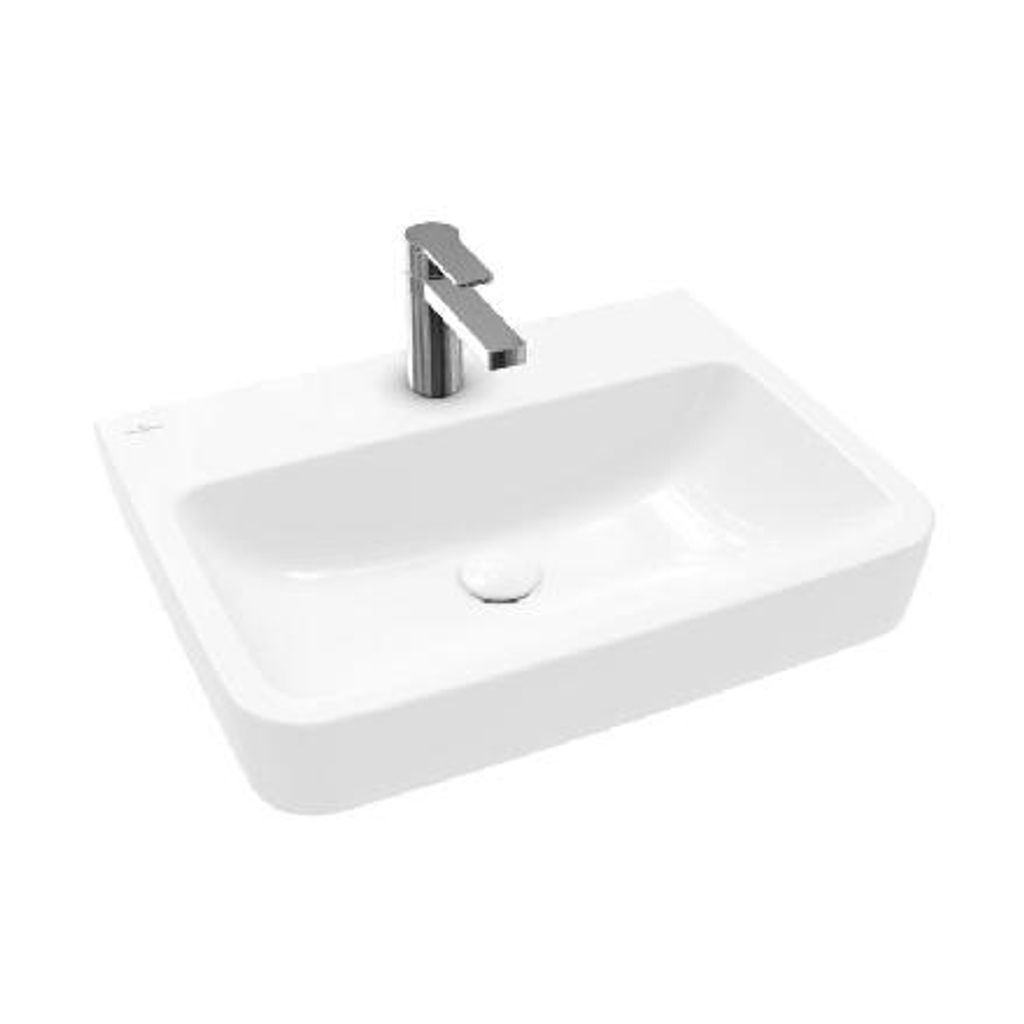 Villeroy & Boch O.Novo Opzetwastafel Zonder Overloop Met Kraangat 60x46x17,5 cm Wit