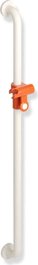 HEWI Brausehalterstange, Polyamid, Stange und Rosetten Fb 99, Brausehalter Fb 36, Achsmaß 1100 mm, Durchmesser 33 mm, mit stufenlos verstellbarem ...