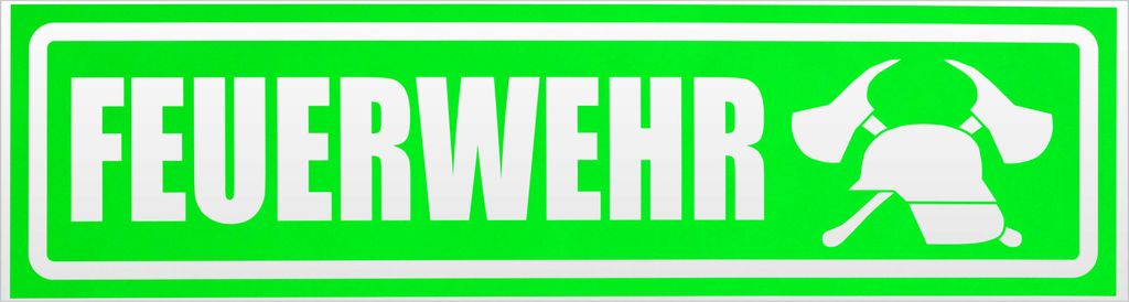 Kiwistar Feuerwehr Motiv 2 invertiert Magnetschild Schild magnetisch - 30cm Neongrün - Magnetfolie für Auto PKW Kfz