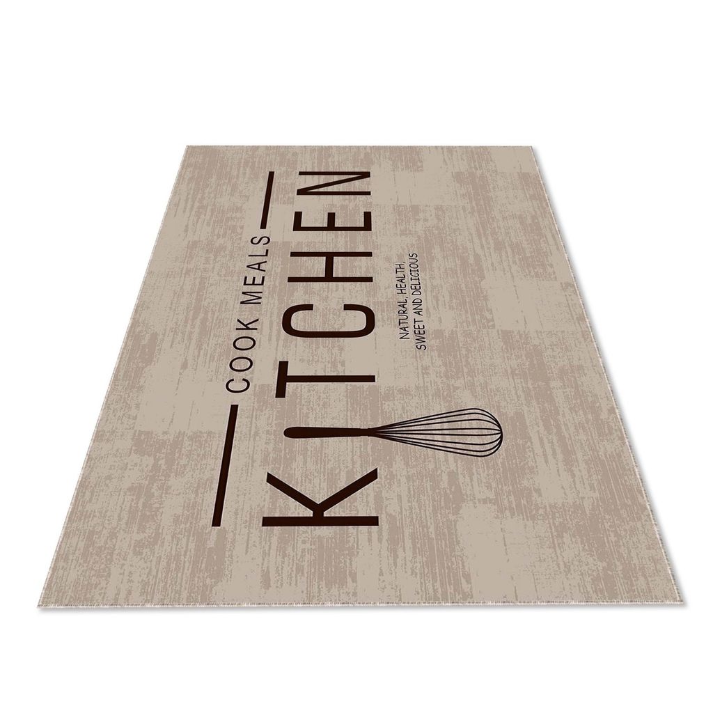 BEQHAUSE Küchenteppich – 61x91 Cm, Rutschfeste Fußmatte | Saugfähig & Maschinenwaschbar | Für Küche, Eingang & Bad
