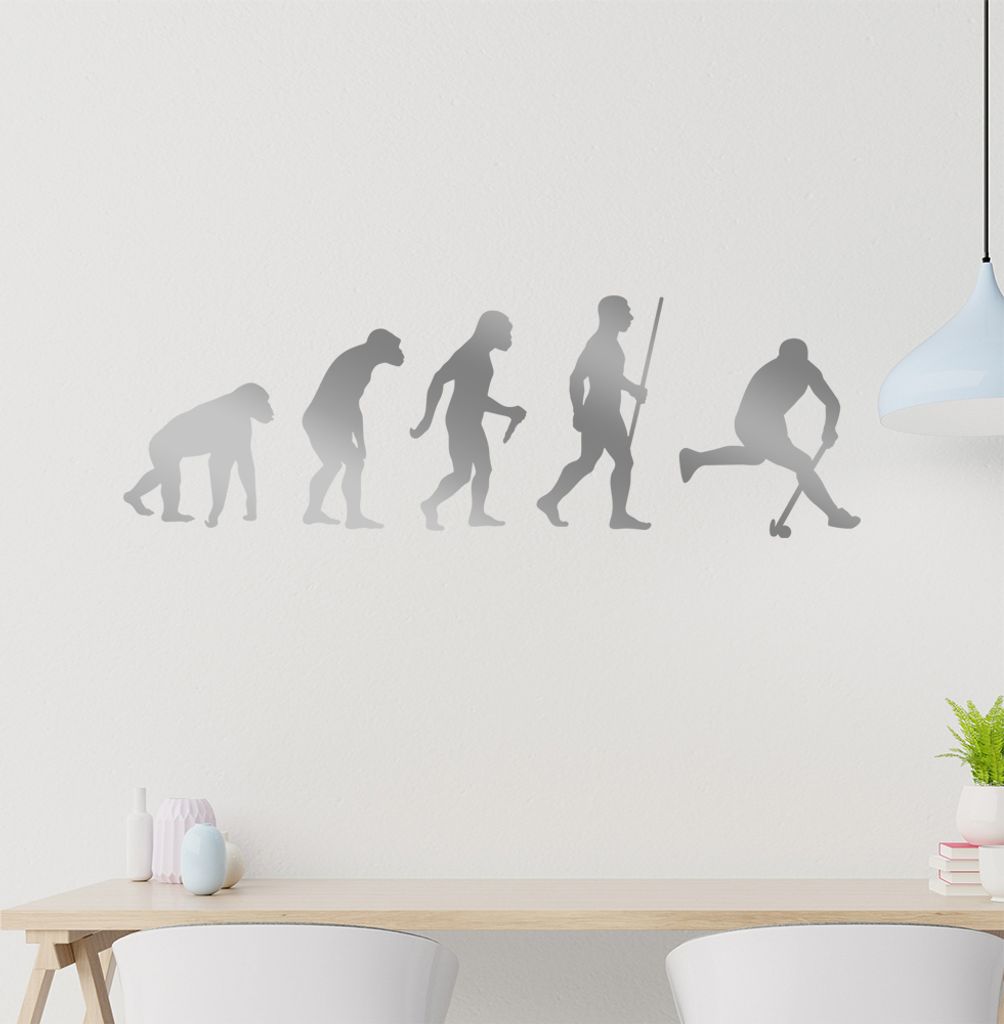 Hockey Ball Evolution Wandtattoo Wandaufkleber Wall Sticker - Dekoration, Küche, Wohnzimmer, Schlafzimmer, Badezimmer