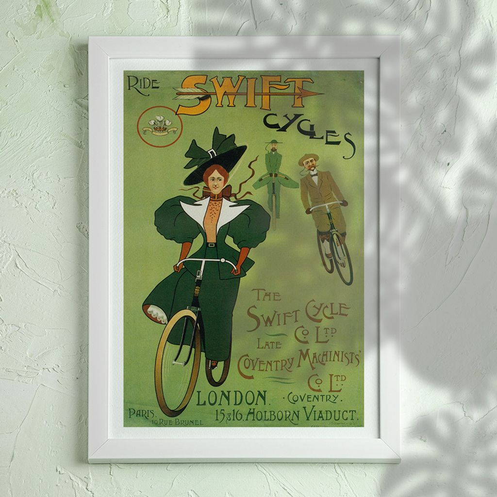 Dekoratives Plakat - London Fahrräder reisen - A2 (42 cm x 59,5 cm)